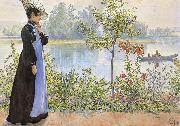 Late Summer Karin by the Shore Carl Larsson